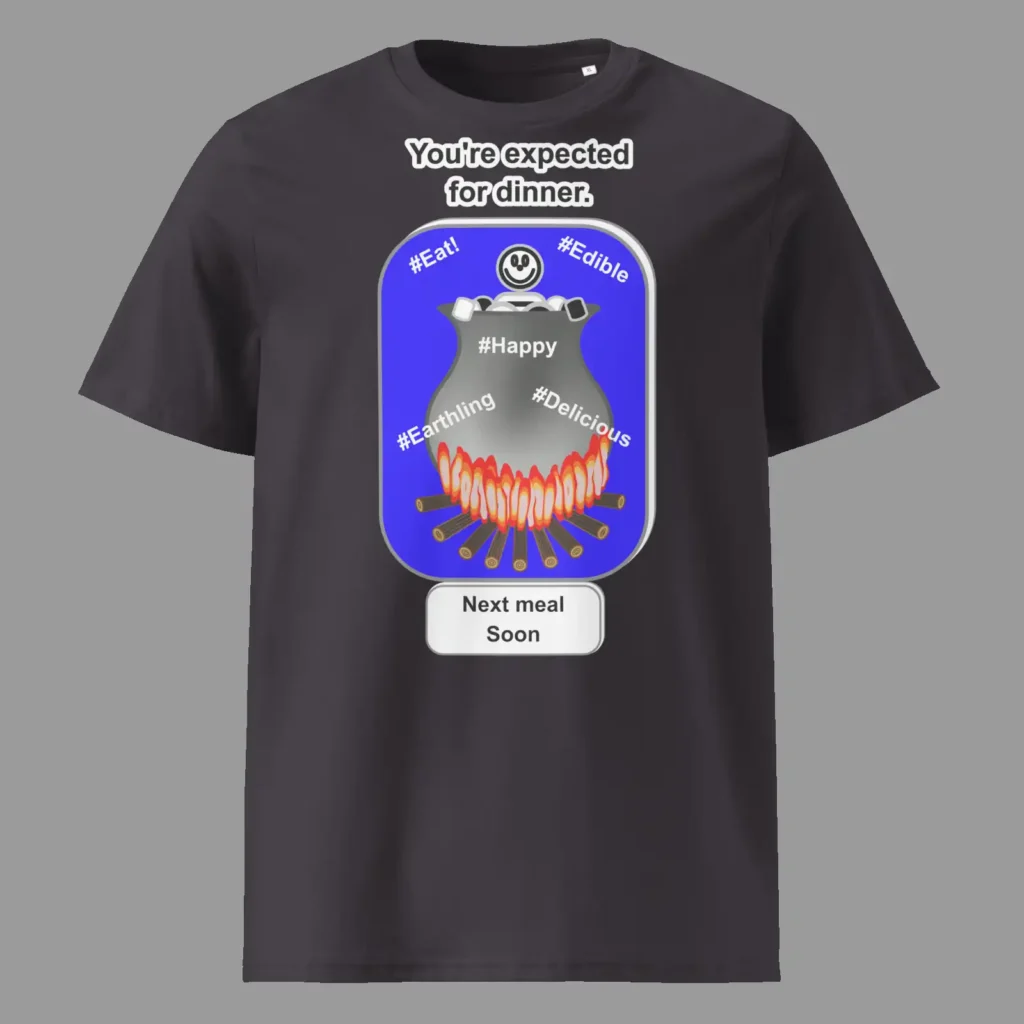 Unisex organic ribbed neck t-shirt Cauldron Angel Anthracite