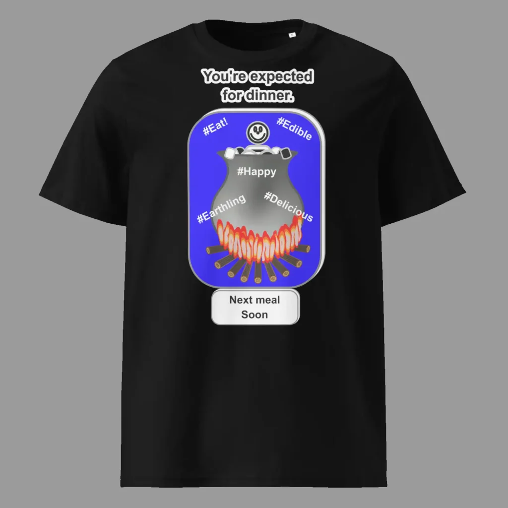 Unisex organic ribbed neck t-shirt Cauldron Angel Black