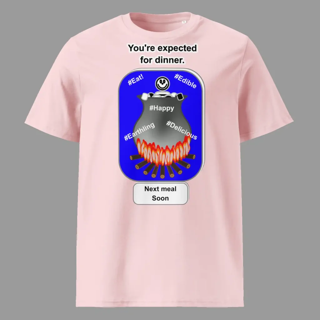 Unisex organic ribbed neck t-shirt Cauldron Angel Cotton Pink