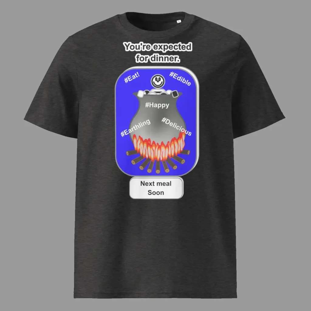 Unisex organic ribbed neck t-shirt Cauldron Angel Dark Heather Grey