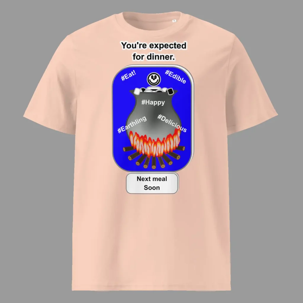 Unisex organic ribbed neck t-shirt Cauldron Angel Fraiche Peche