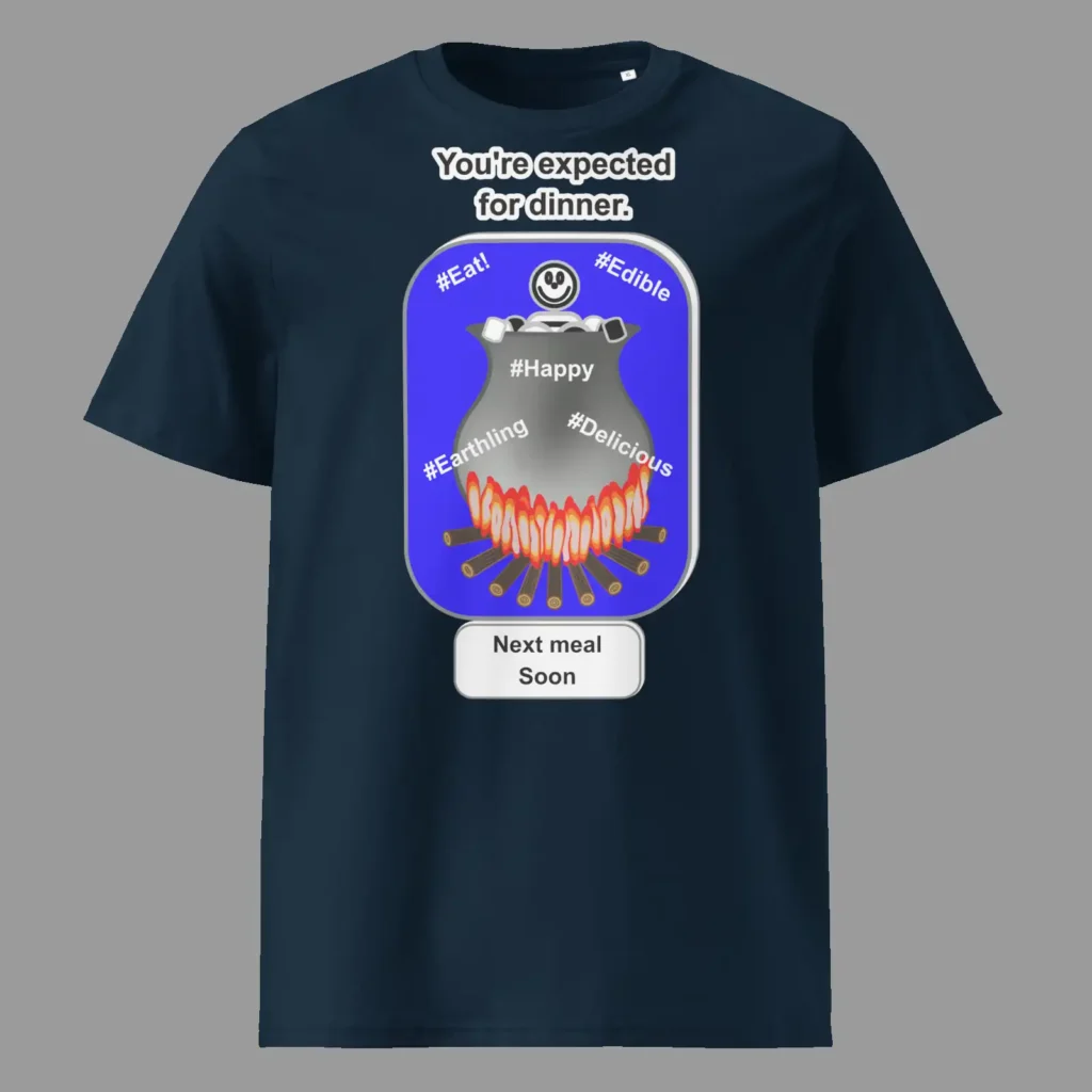 Unisex organic ribbed neck t-shirt Cauldron Angel French Navy