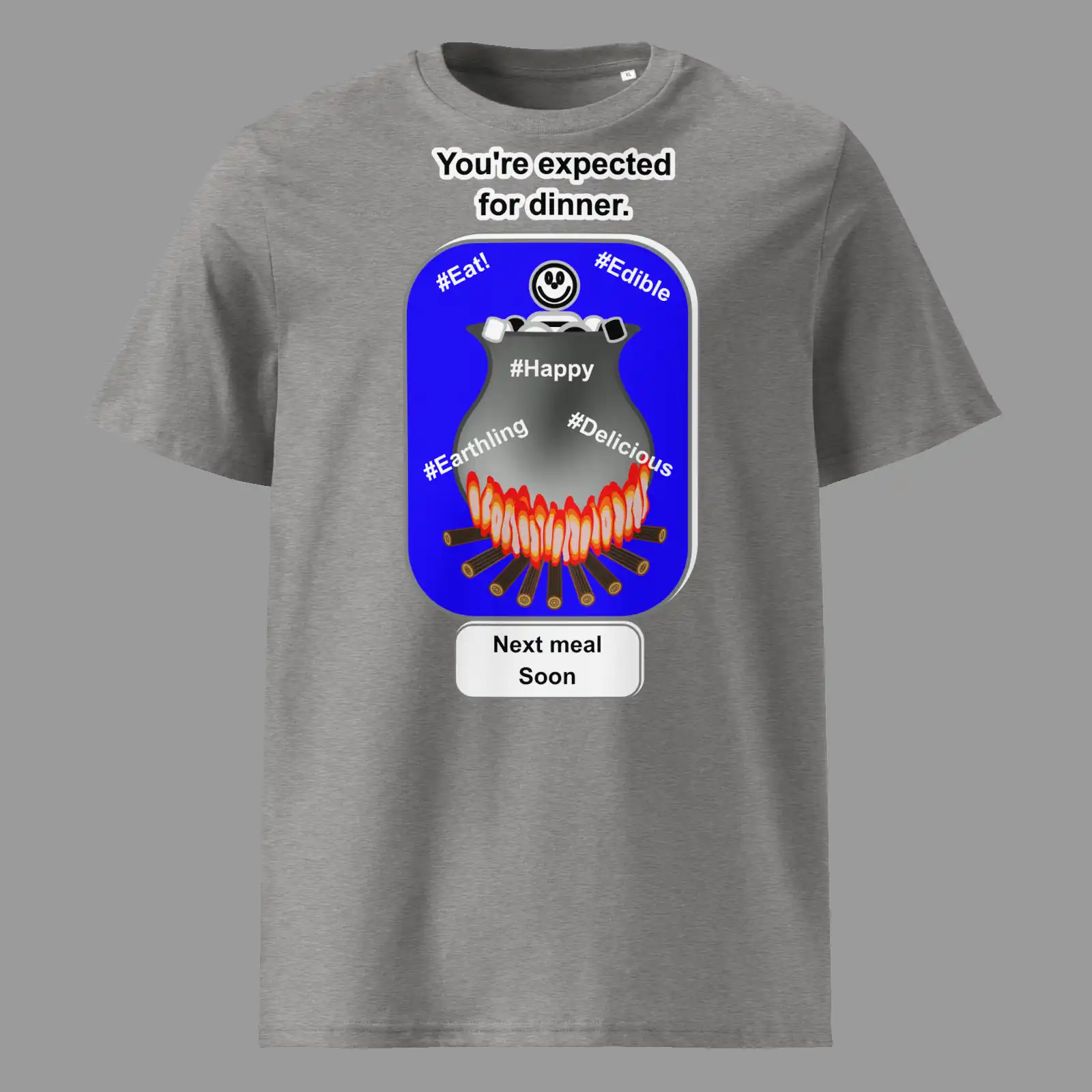 Unisex organic ribbed neck t-shirt Cauldron Angel Heather Grey