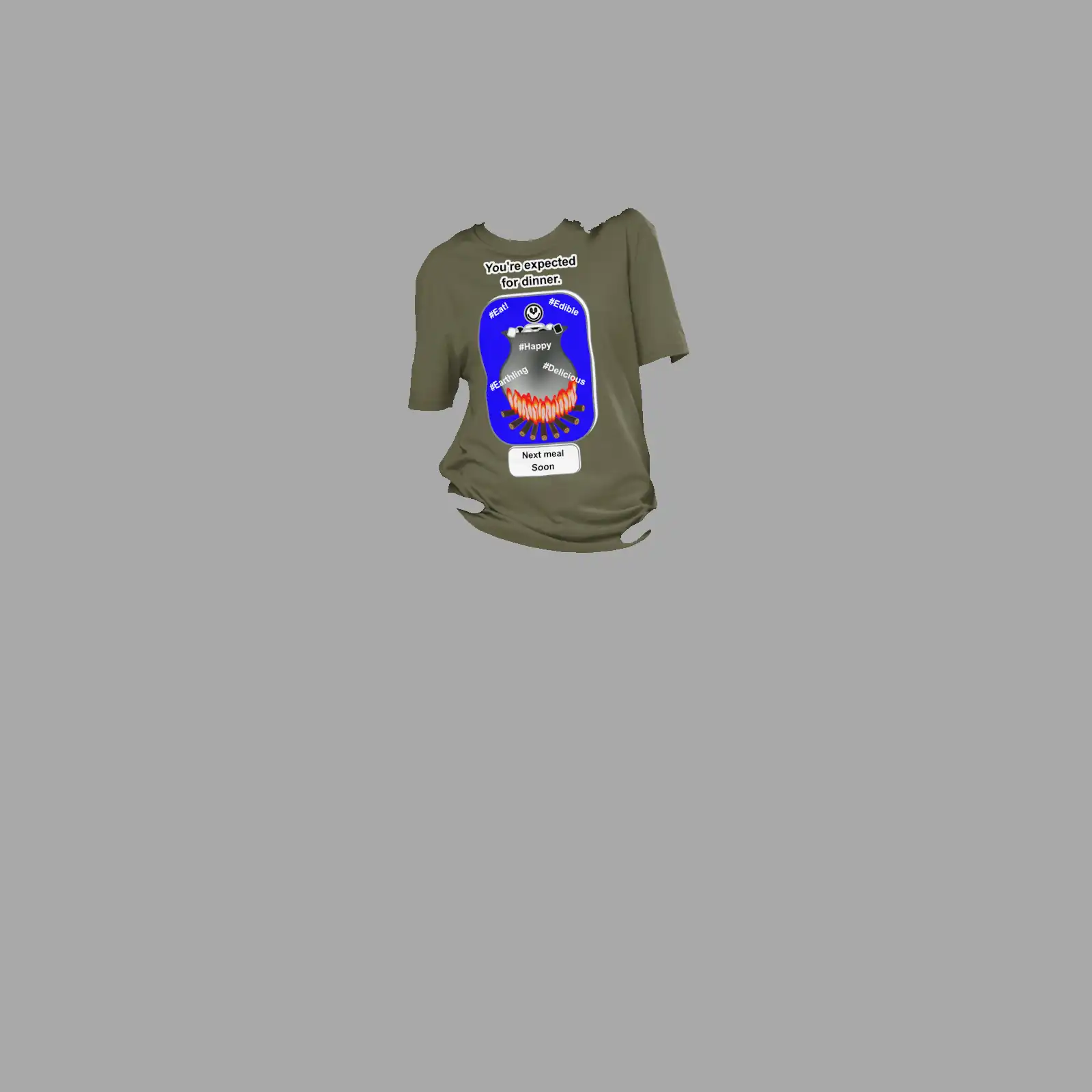 Unisex organic ribbed neck t-shirt Cauldron Angel Khaki - Image 3