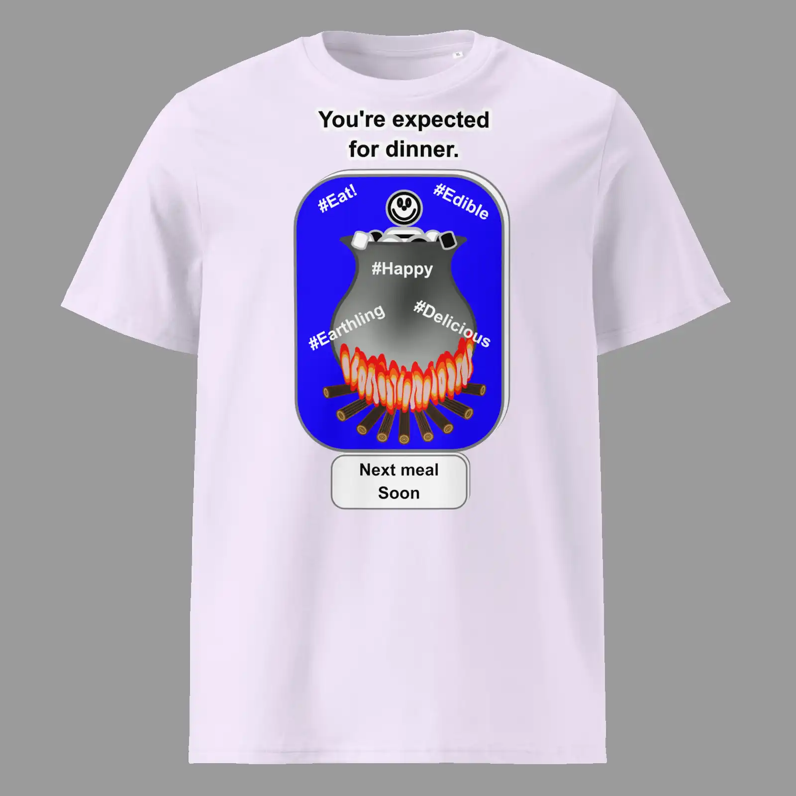 Unisex organic ribbed neck t-shirt Cauldron Angel Lavender