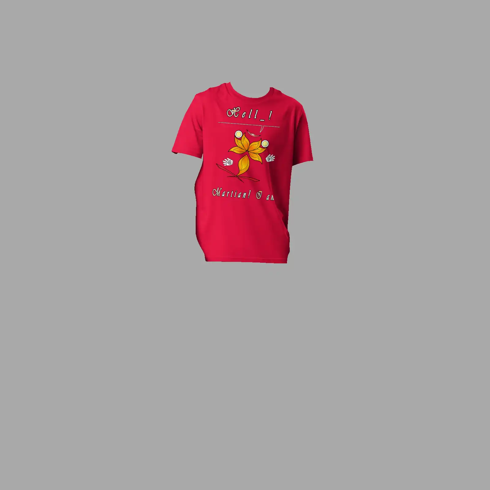 Unisex organic ribbed neck t-shirt Hello Martian Red - Image 3
