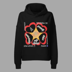Womens Organic Hoodie Romantic Self-cannibalism Black